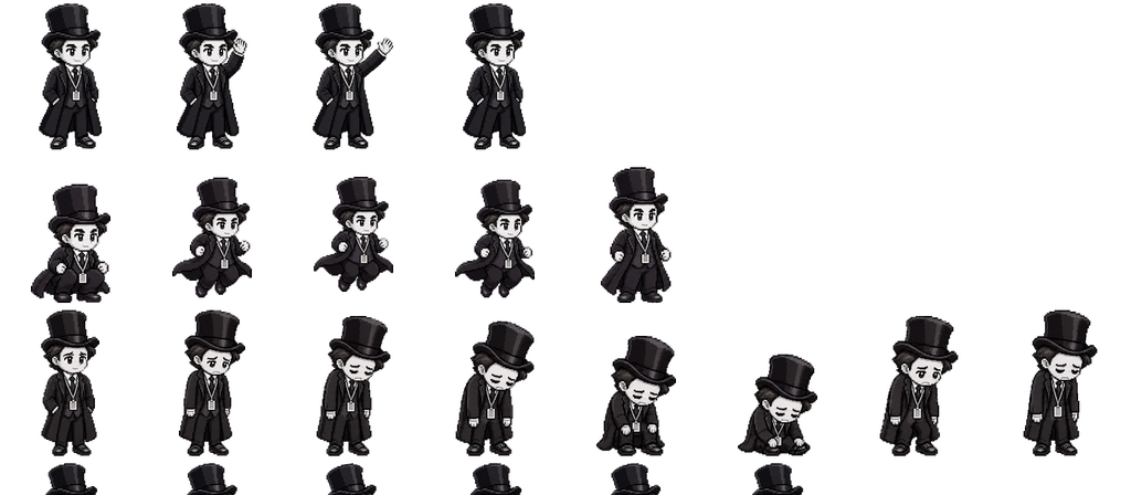 A cropped preview of the Monochrome Topper spritesheet